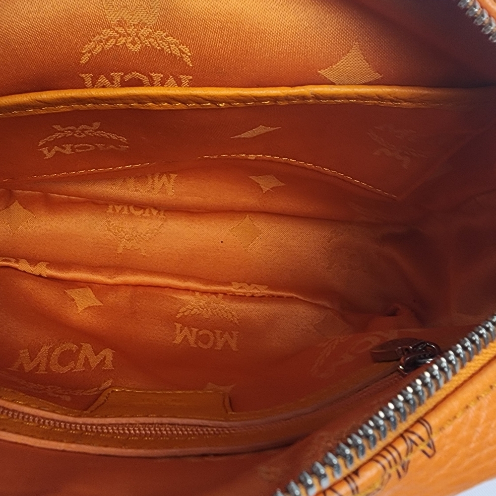 Authentic Mcm Aren Orange Monogram Crossbody Bag … - image 7